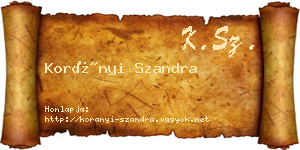 Korányi Szandra névjegykártya
